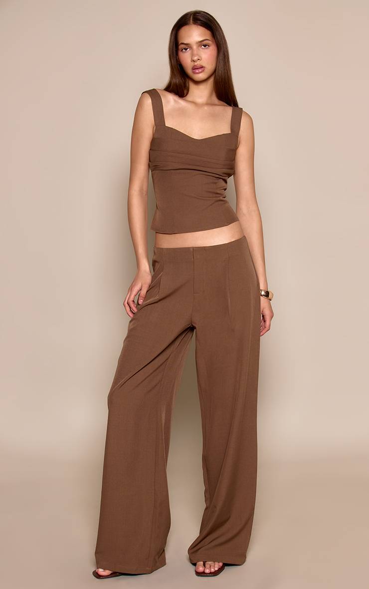 Moka Pantalon Coordonné Plissé Ajusté