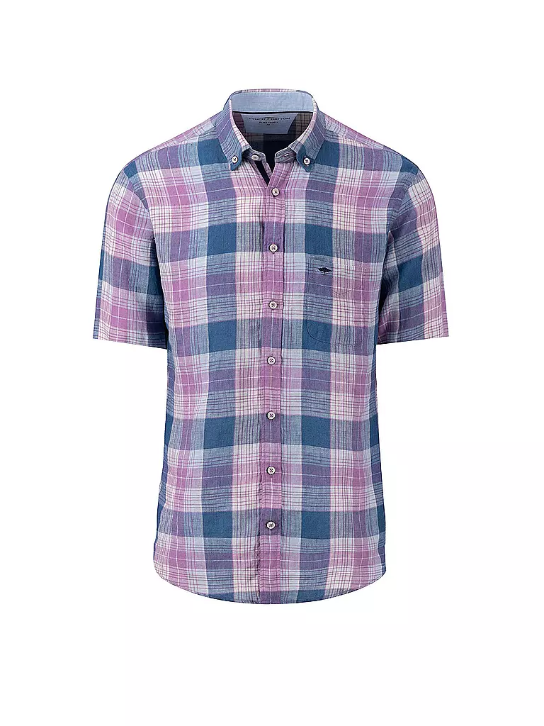FYNCH HATTON Leinenhemd Casual Fit lila