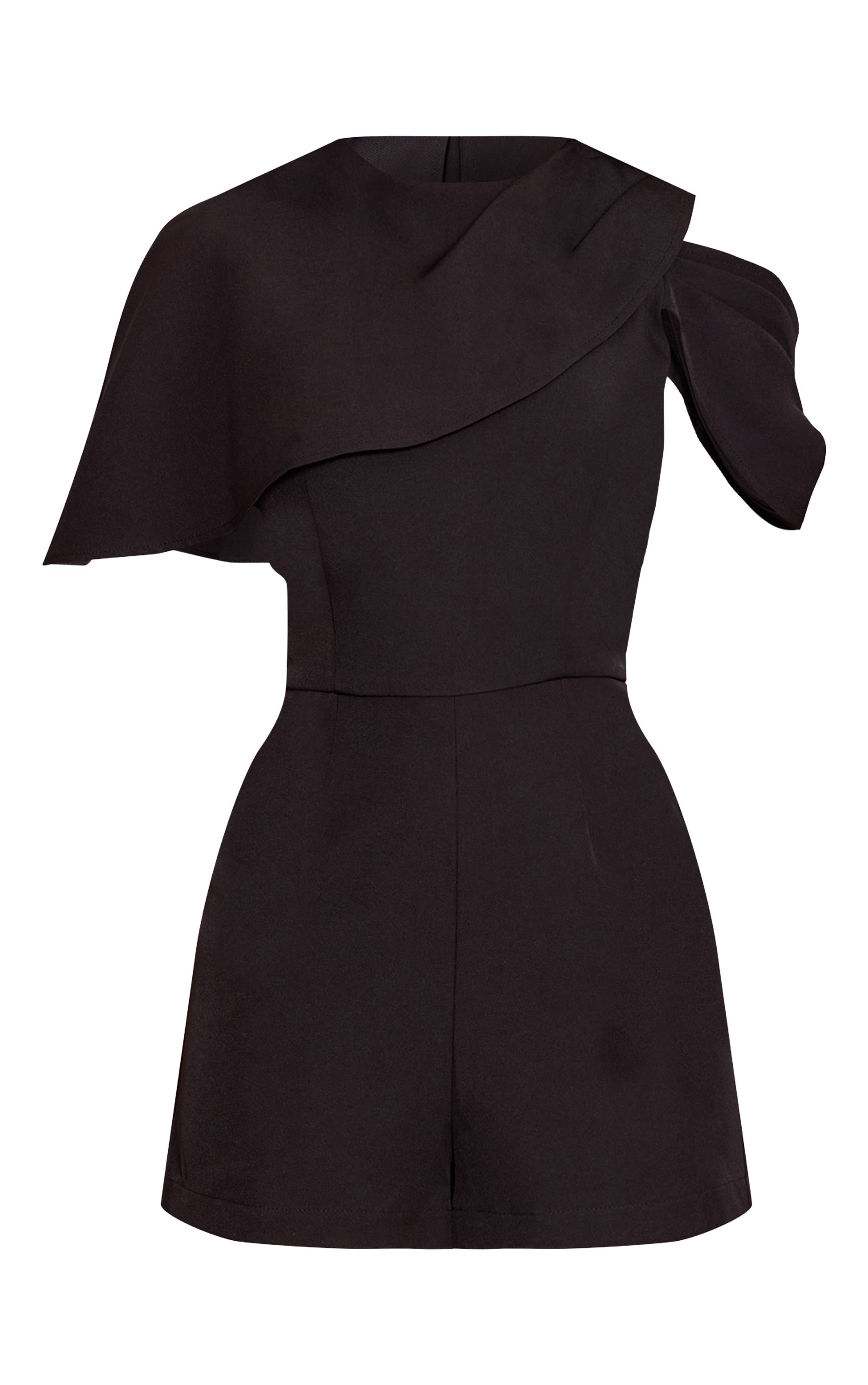 Noir Combi-short Ajustée À Manches Courtes
