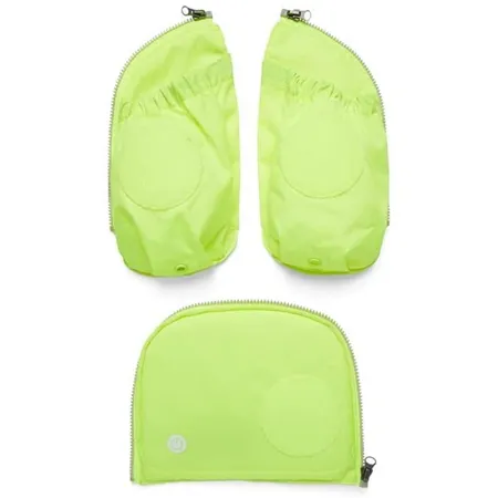 ergobag Fluoreszierendes LED Seitentaschen-Set Gelb, 3-teilig
