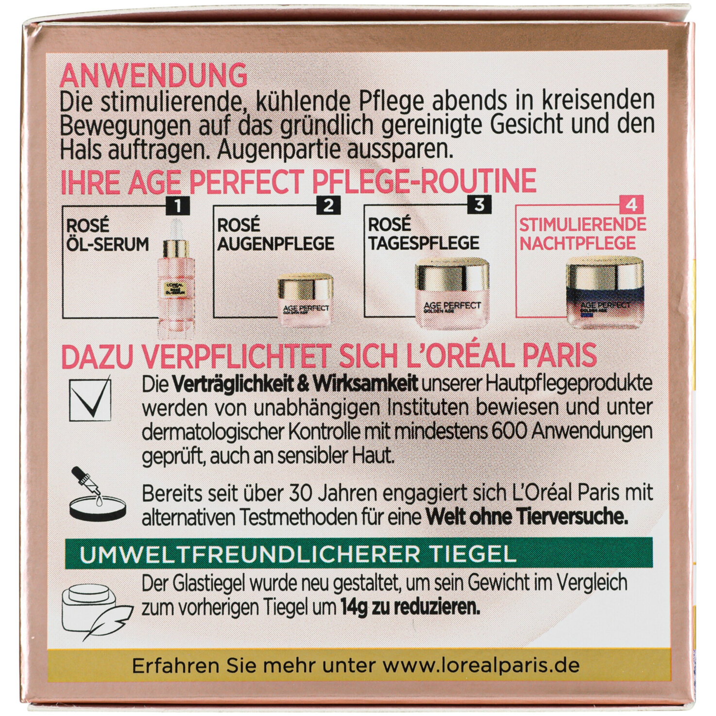 L'Oréal Paris Age Perfect Golden Age Stimulierend-Kühlende Pflege Nacht, 50ml