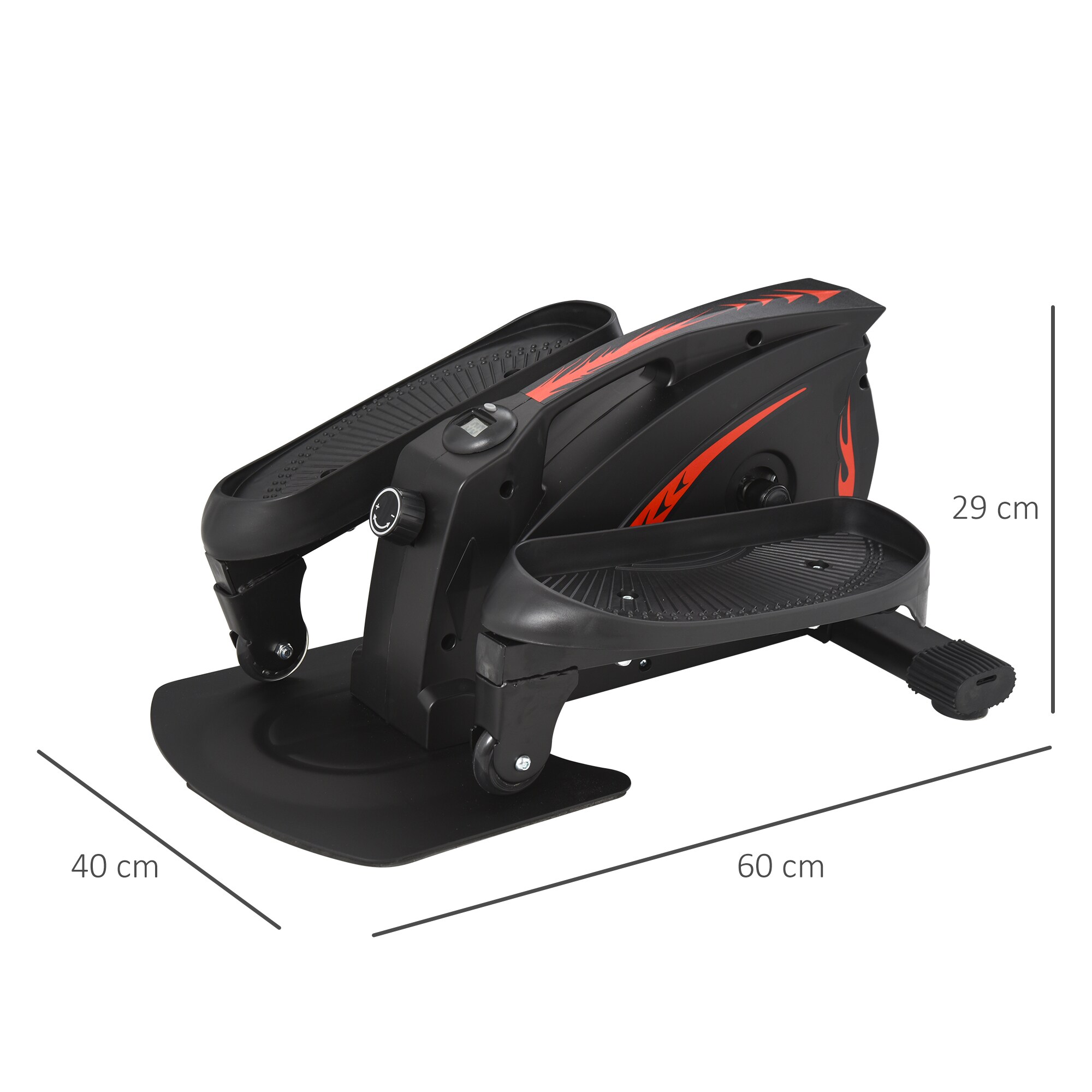 HOMCOM Mini Stepper mit LCD-Monitor schwarz 60 x 40 x 29 cm (LxBxH)