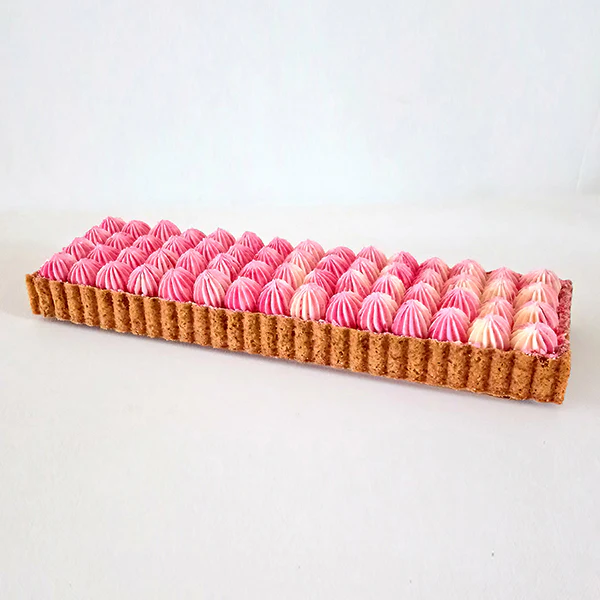Cercle à tarte perforé cannelé rectangle acier inoxydable 35 cm De Buy