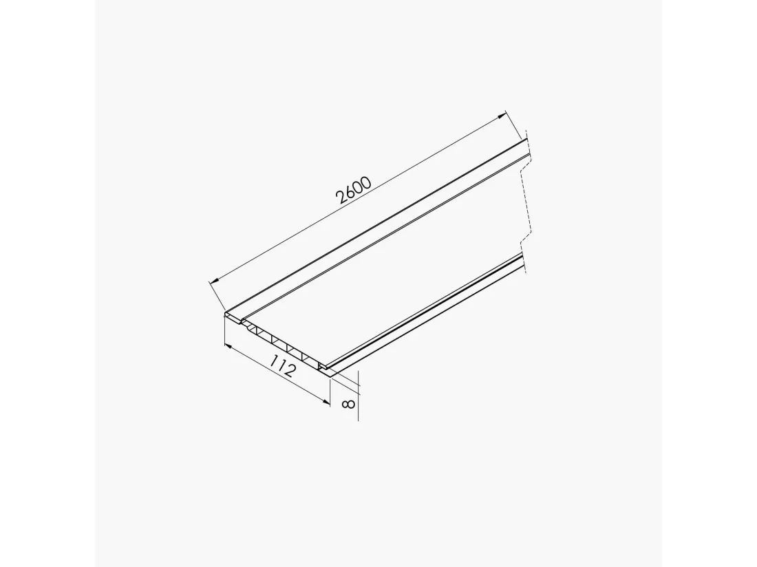 Lambris PVC 100 mm - Lot de 10 Lames - Blanc - 2.60 m, 2600 x 100 x 8 mm (2,60 m²)