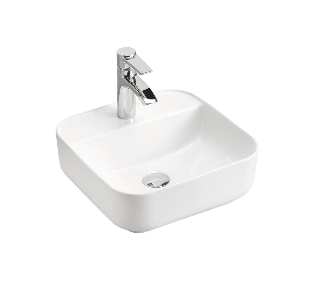 Comad Magic keramische opbouw wastafel 39x39cm wit glans