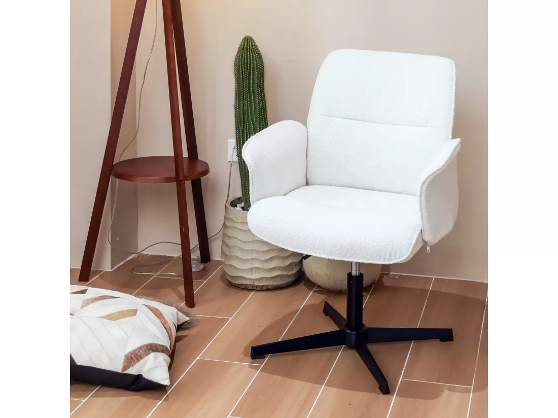 Fauteuil relax rotatif réglable en hauteur en bouclette,THOMASINA LEISURE