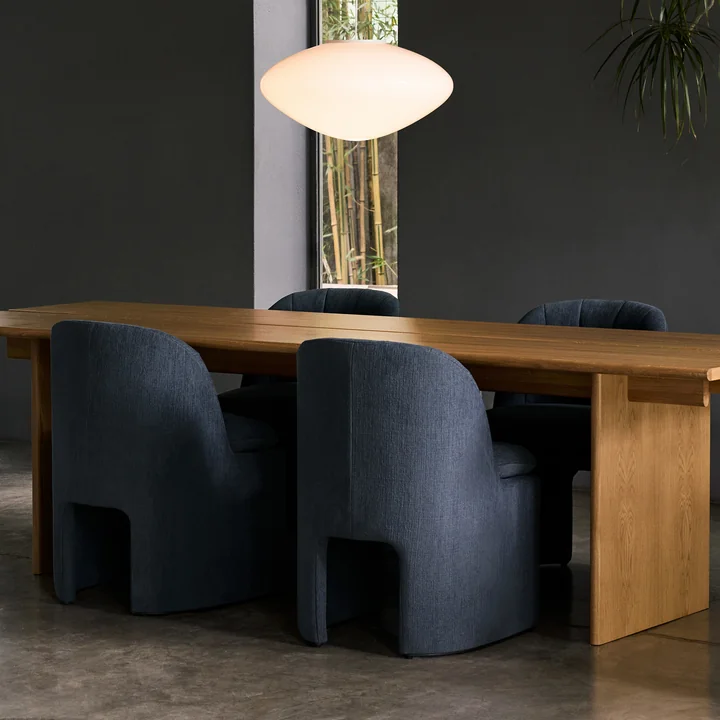 &Tradition - Loafer SC106 Dining Chair, grau (Stoff Kvadrat Cifrado 0771)