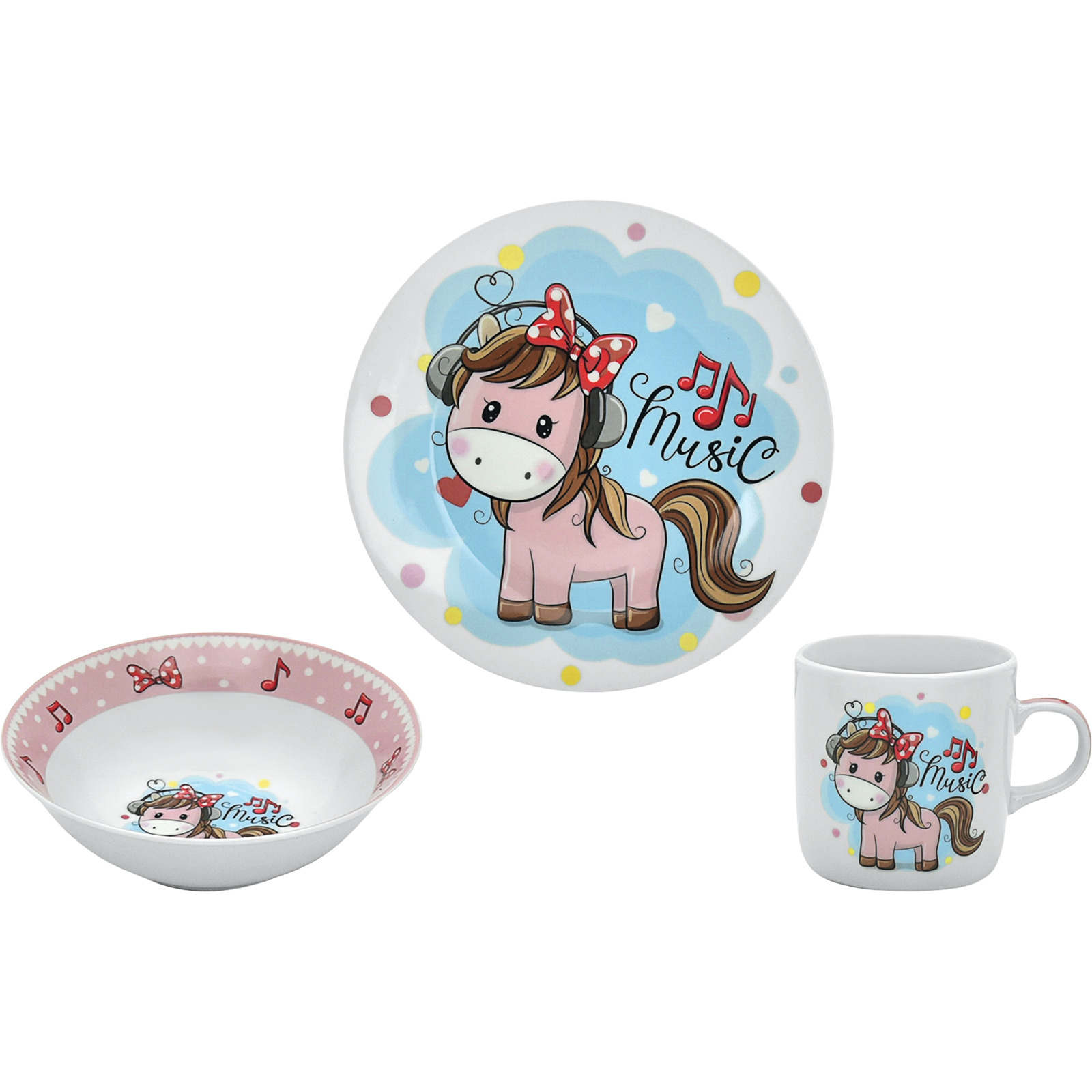 Kindergeschirr 3er Set, Pferd