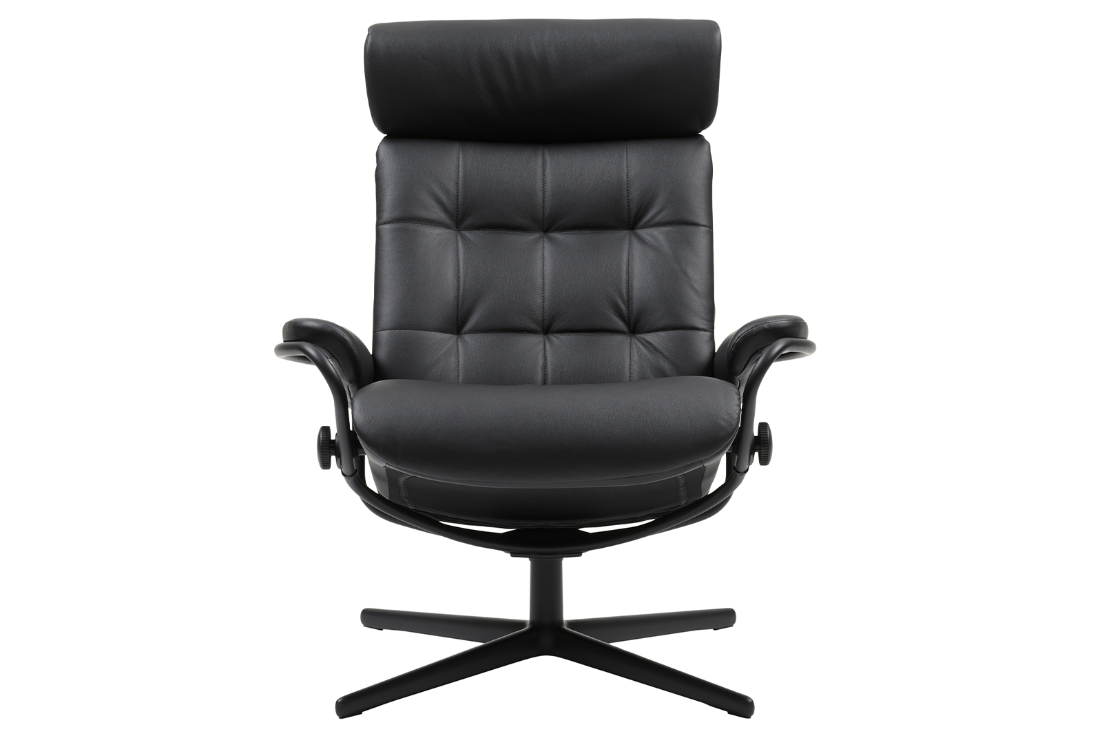 London lenestol Med regulerbar nakkestøtte og krakk. Hud paloma Black og Cross understell Black