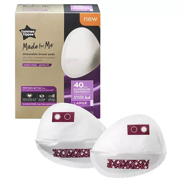 Absorventes descartáveis para amamentação Tommee Tippee, pacote com 40 unidades, tamanho G.