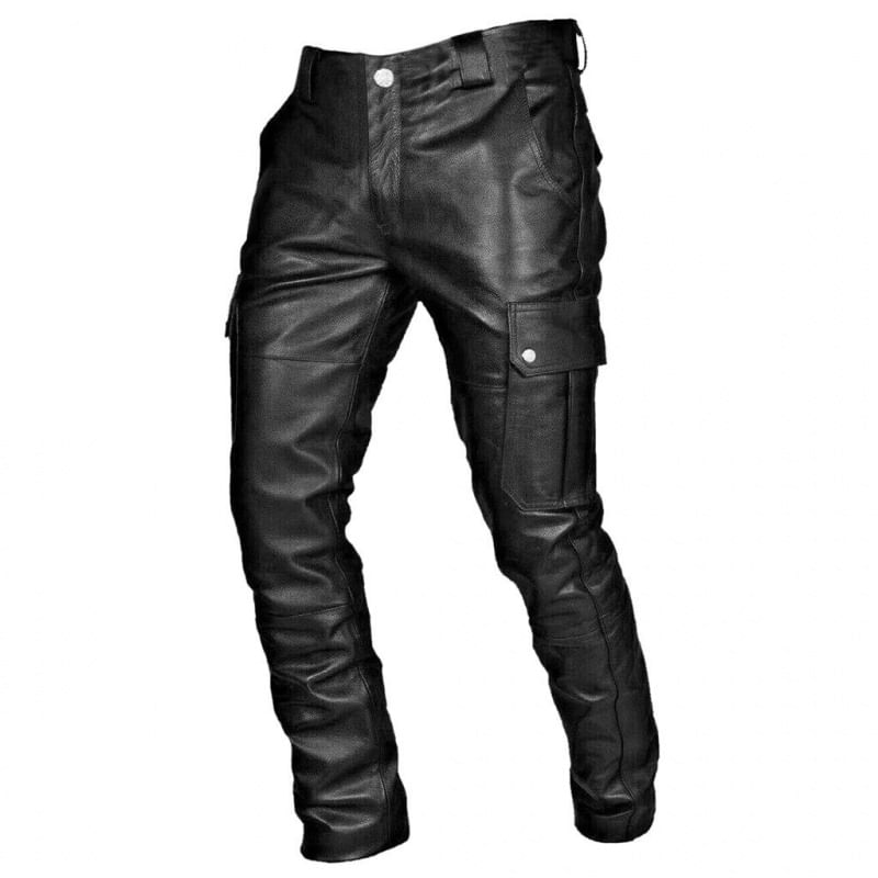 Fireon - Skinny cargobroek van imitatieleer