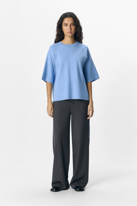 Object blauwe dames trui
