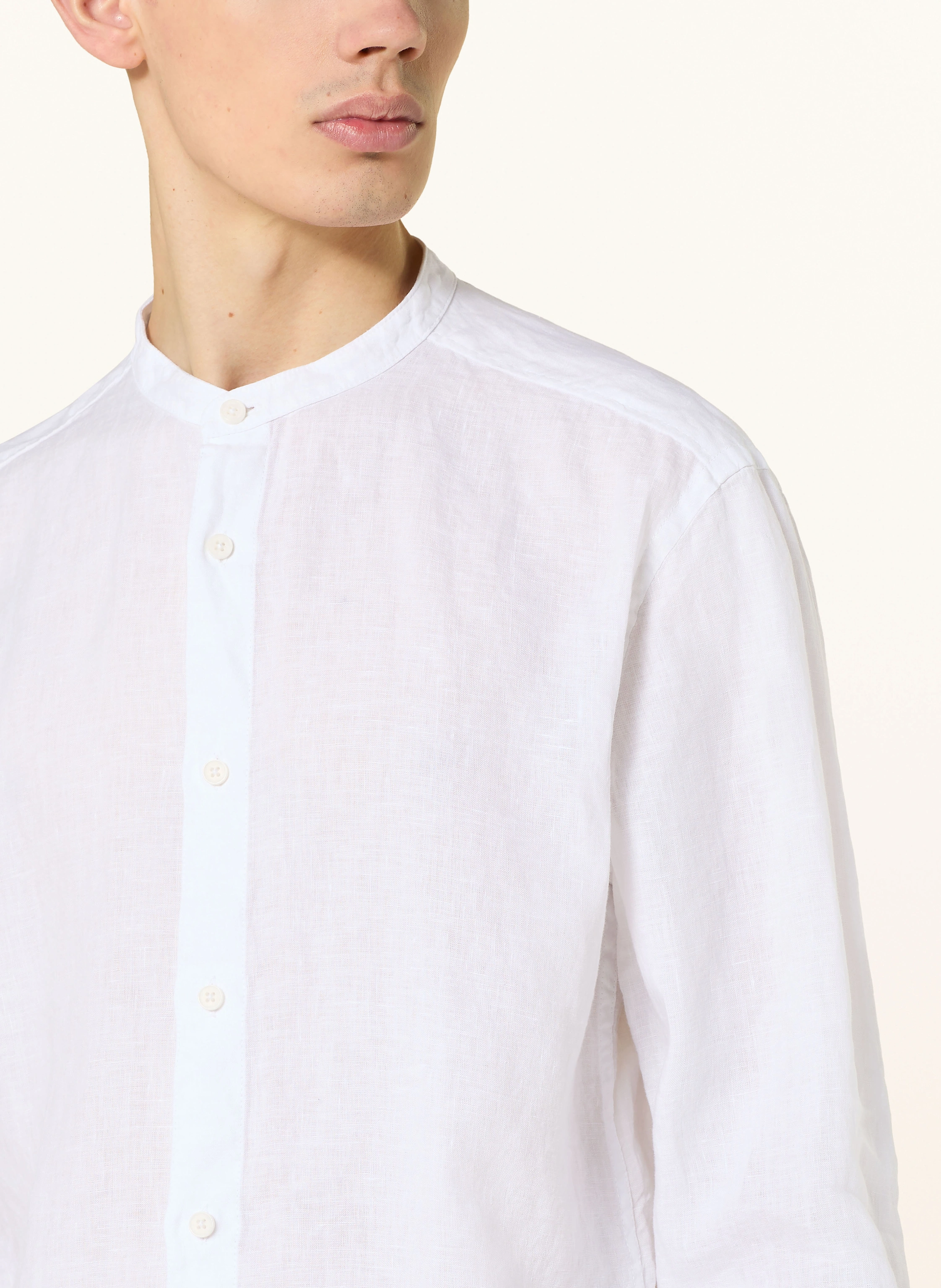 OLYMP Leinenhemd Casual regular fit mit Stehkragen