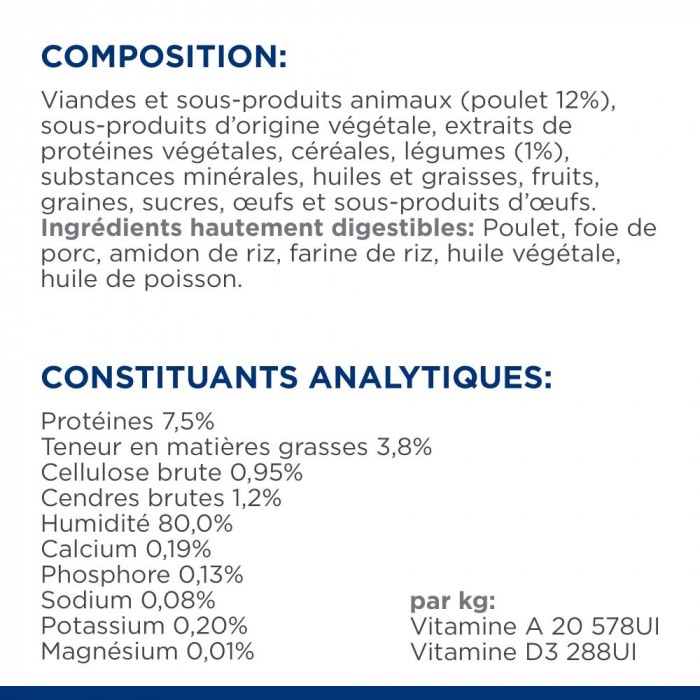 HILL'S Prescription Diet Gastrointestinal Biome en Mijotés au Poulet - Pâtée pour chat