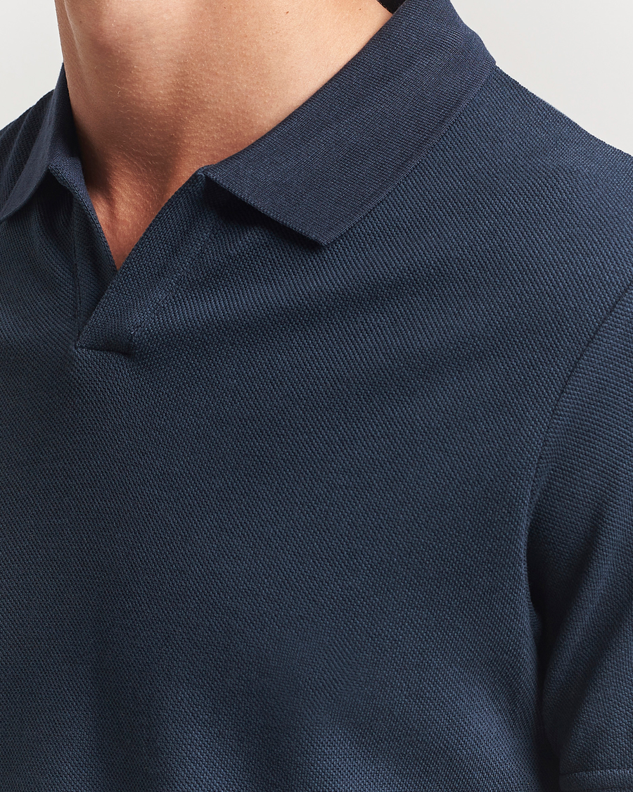 NN07 Paul Cotton/Lyocell Polo Navy Blue
