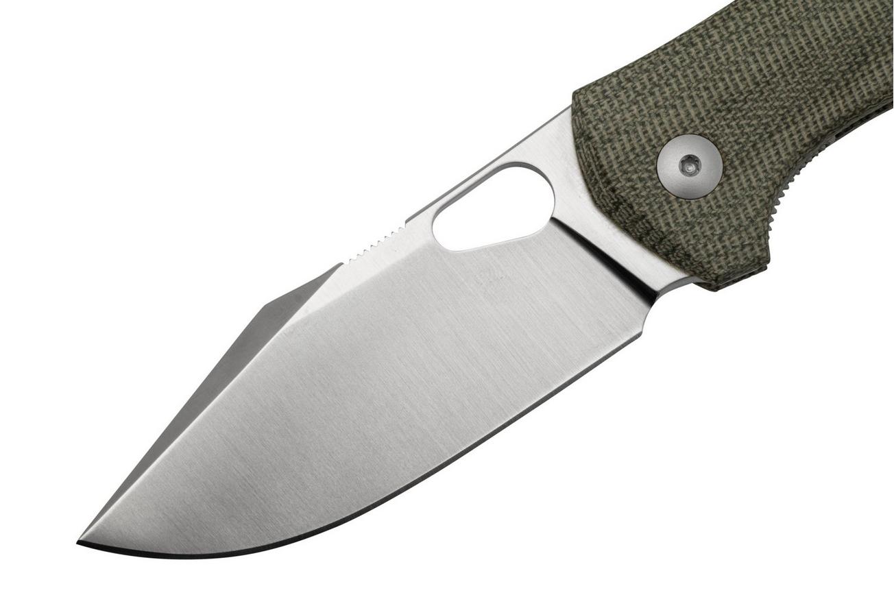 GiantMouse ACE Atelier, Elmax, Green Canvas Micarta zakmes