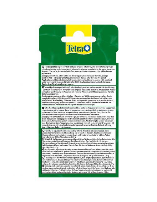 Tetra Aqua Algostop Depot - Algenmiddelen - 12 tab