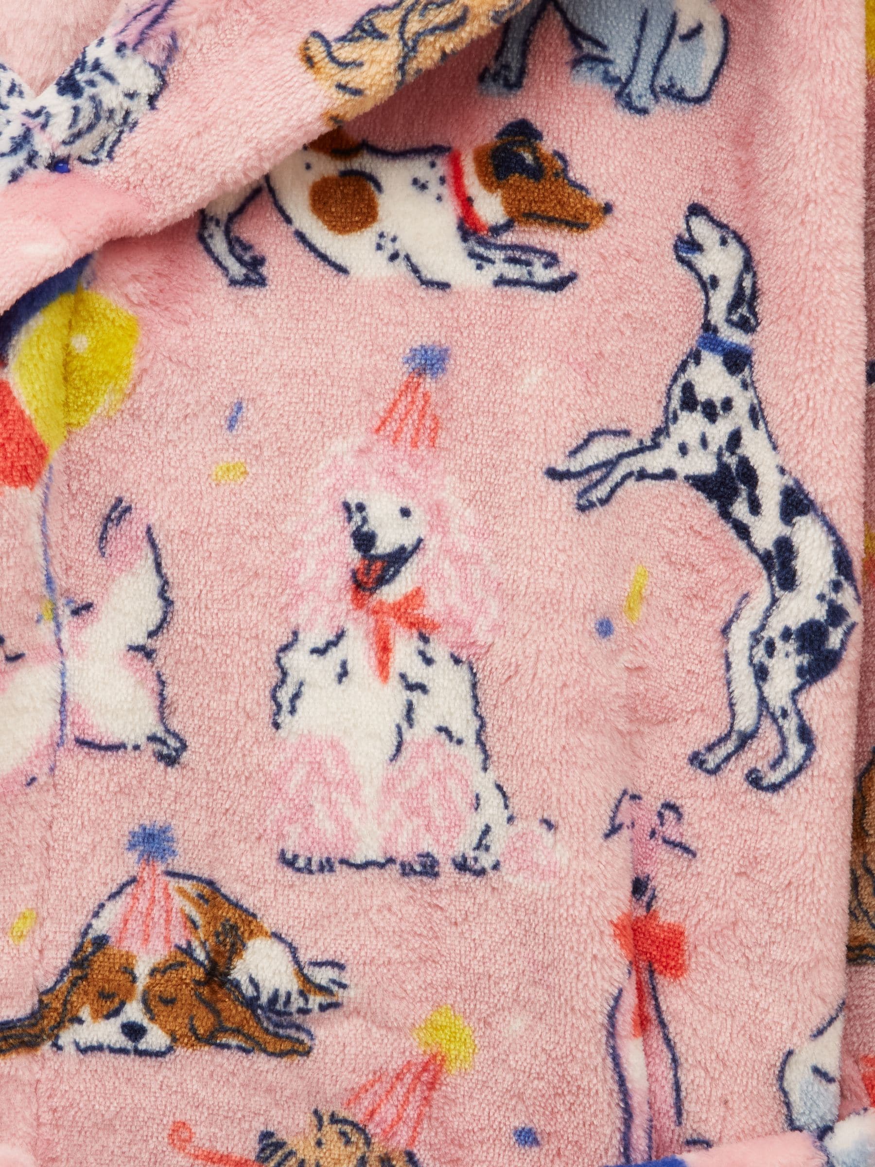 Roze met hondenprint - Joules Snug-kamerjas voor meisjes