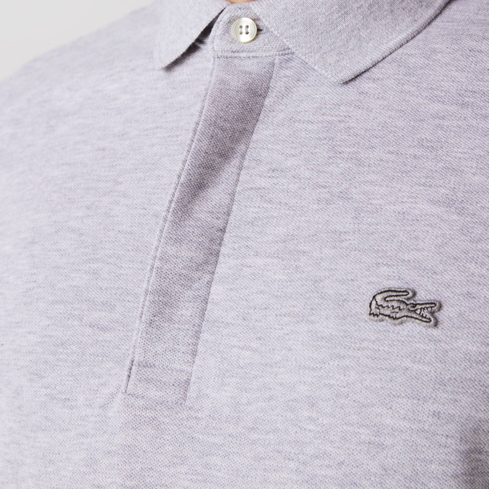 Smart Paris Langarm-Poloshirt aus Baumwoll-Piqué Lange Ärmel - Grau - Lacoste - Herren