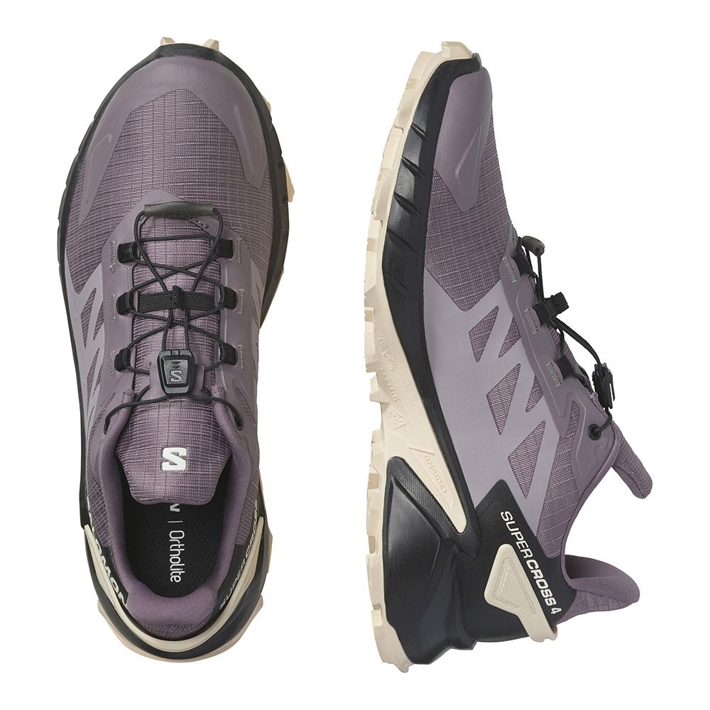 Salomon SUPERCROSS 4 - Chaussures trail Femme moonscape/black/tender peach