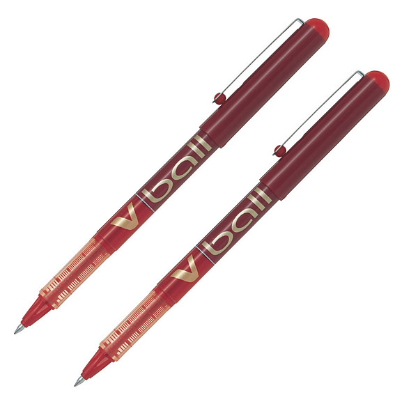 2 stylos roller V-Ball  05 coloris rouge