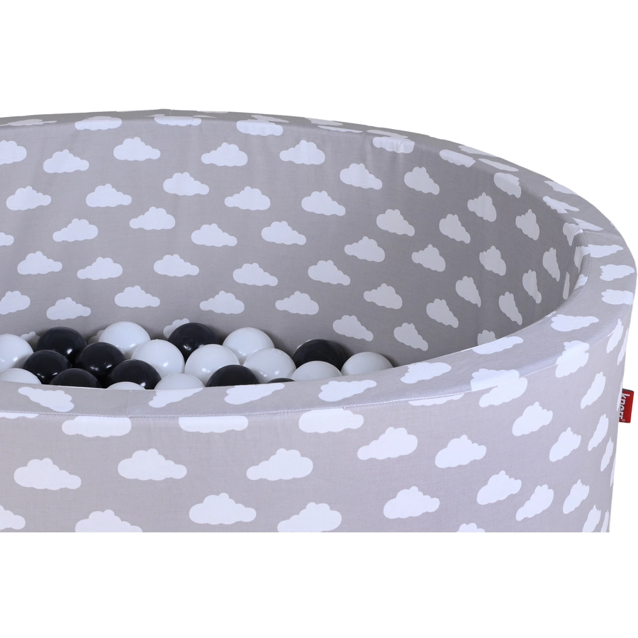 knorr toys® Bällebad soft - Grey white clouds - 100 balls greycreme grau