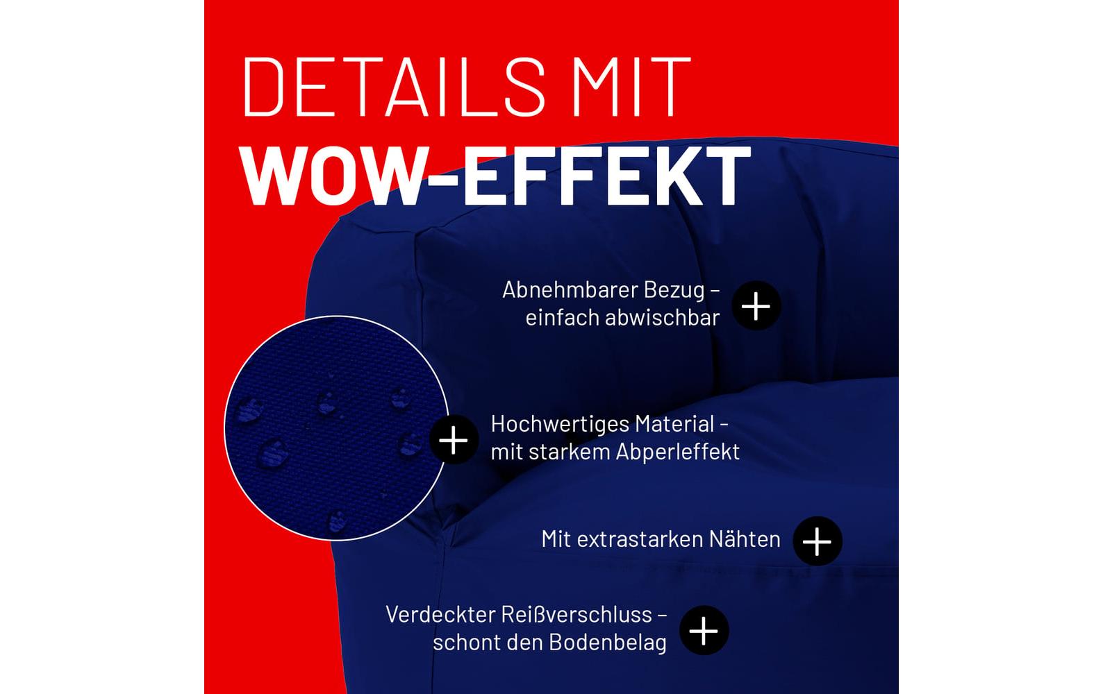Sitzsack Lounge 30 L, Dunkelblau<br>Sitzsofa für innen und aussen