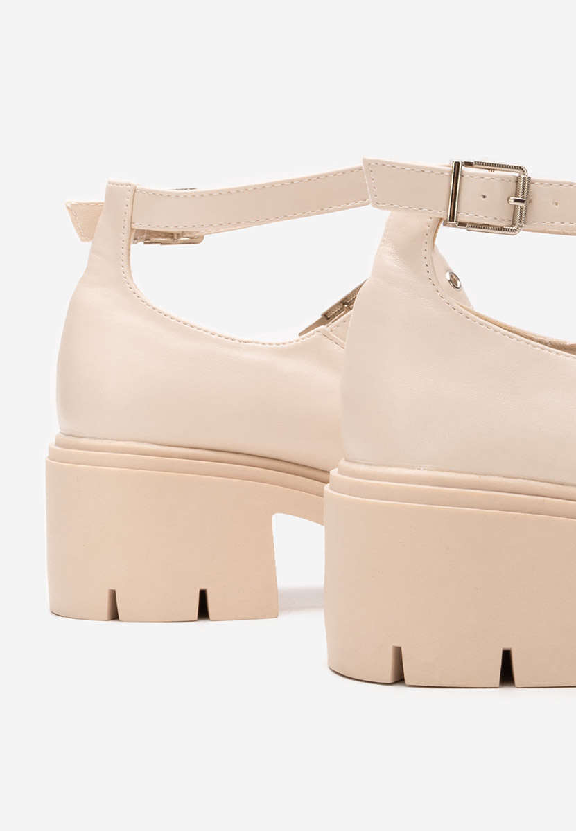 Chaussures à talon épais lilas Khah bej