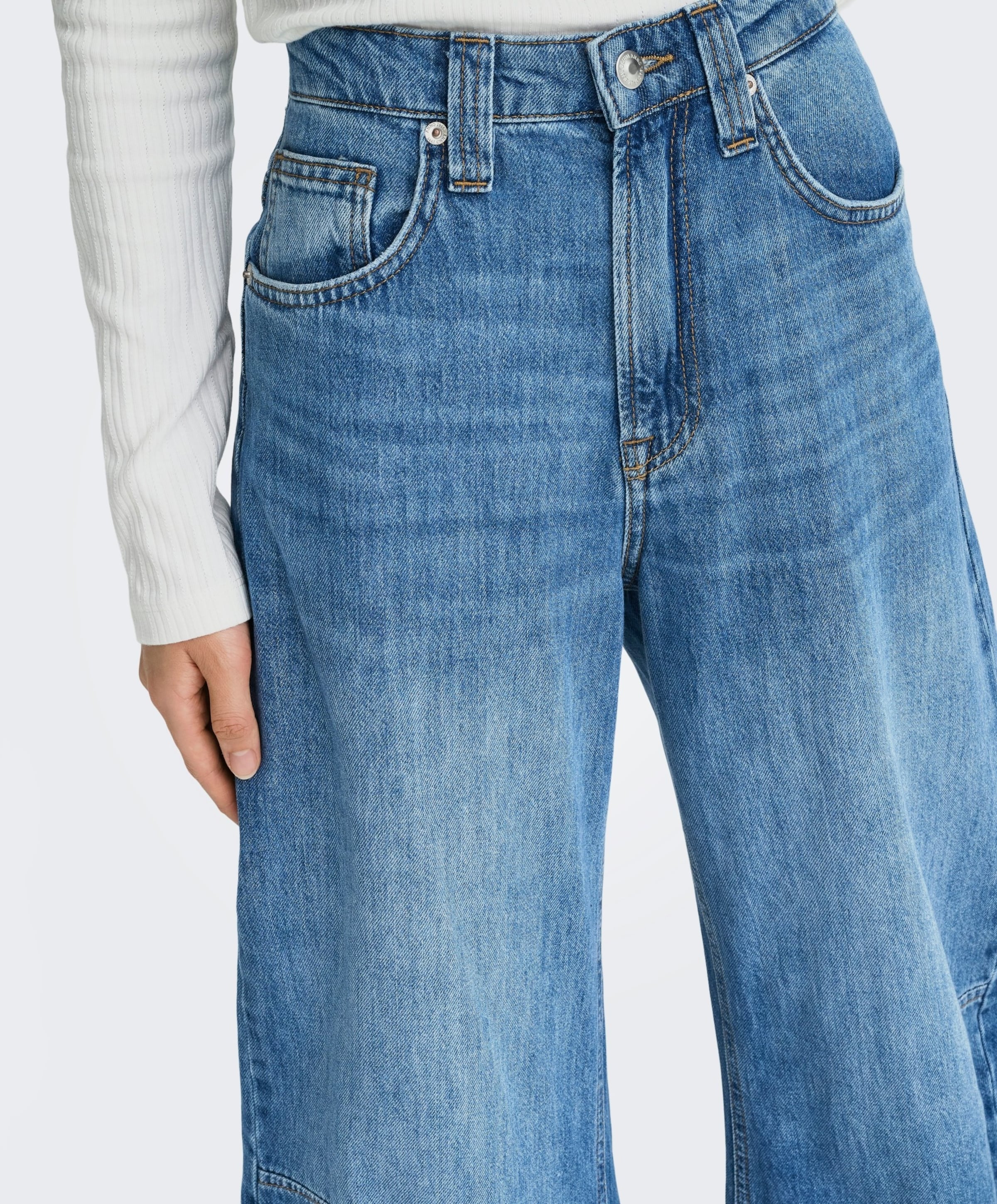 Only ONLFRANKIE HW ANK BARREL DNM DOT548 dames jeans blauw