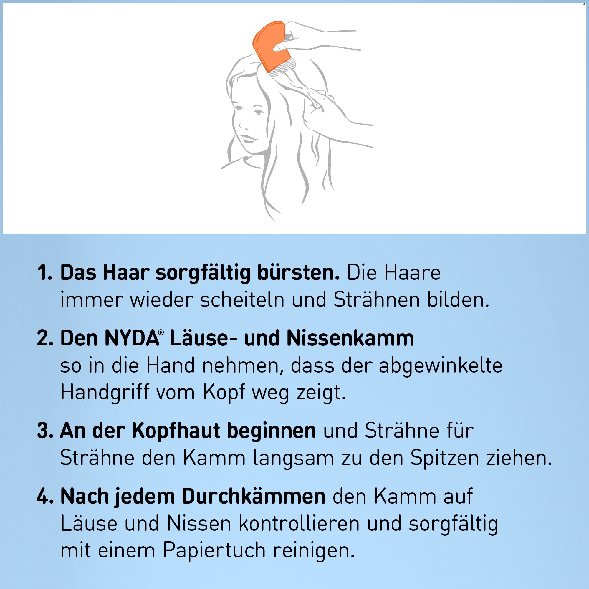 NYDA Läuse- und Nissenkamm Metall