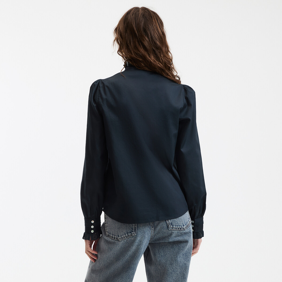 COLEÇÕES LA REDOUTE<br>Blusa romântica de algodão Signature EUGENIE