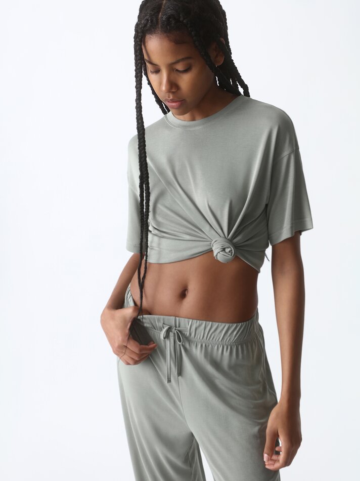 Calça jogger fluida - Verde Musgo