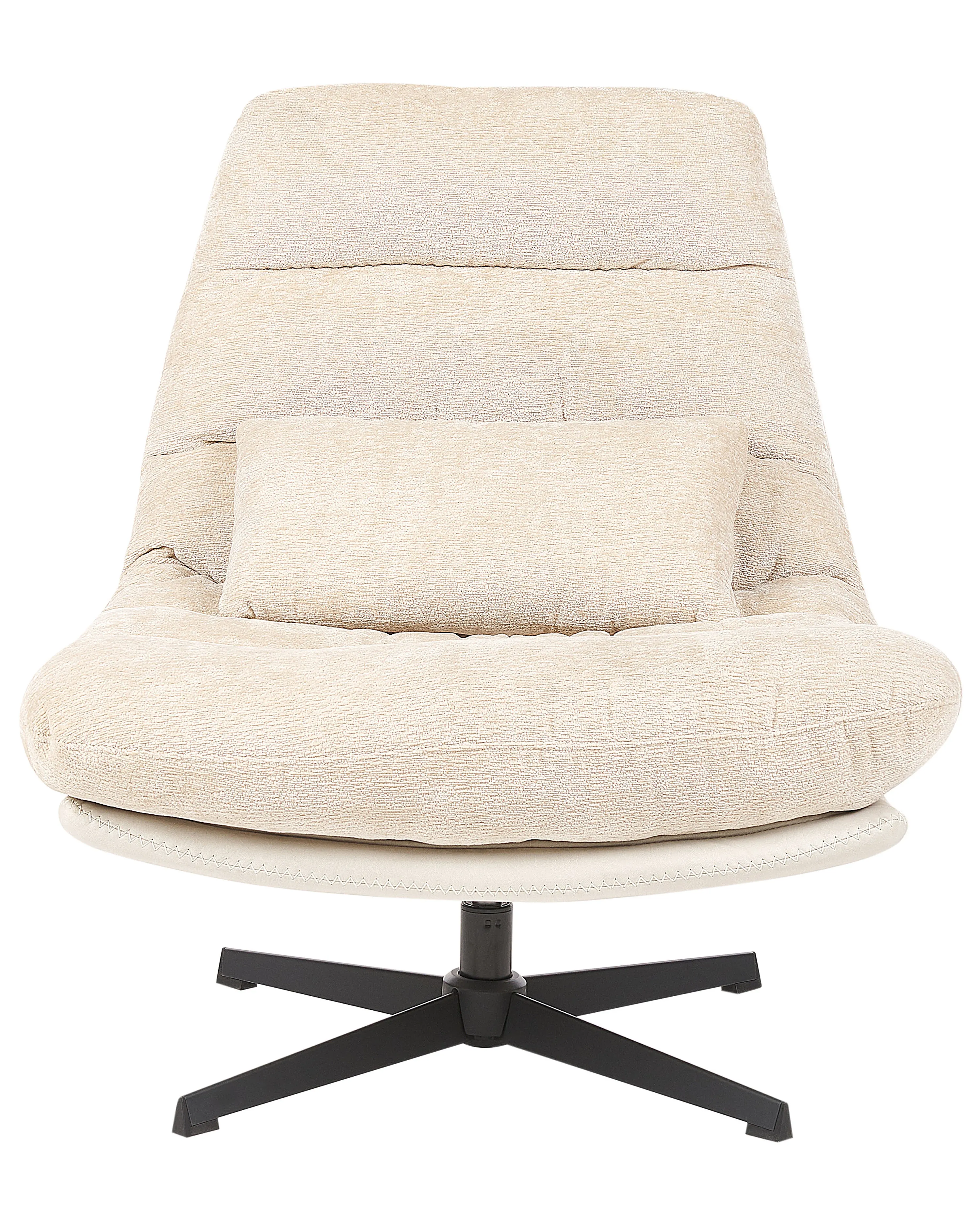 Draaifauteuil TOVIK met voetenbank Chenille Lichtbeige