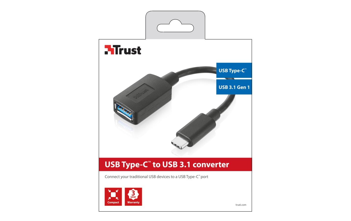 USB 3.0 Adapter USB-A Buchse - USB-C SteckerUSB-C-zu-USB-A-Adapter