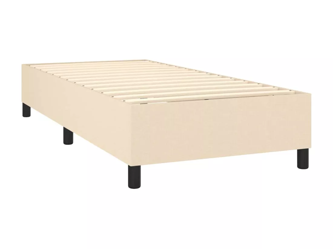 Sommier tapissier avec matelas et LED Crème 90x190 cm Tissu
