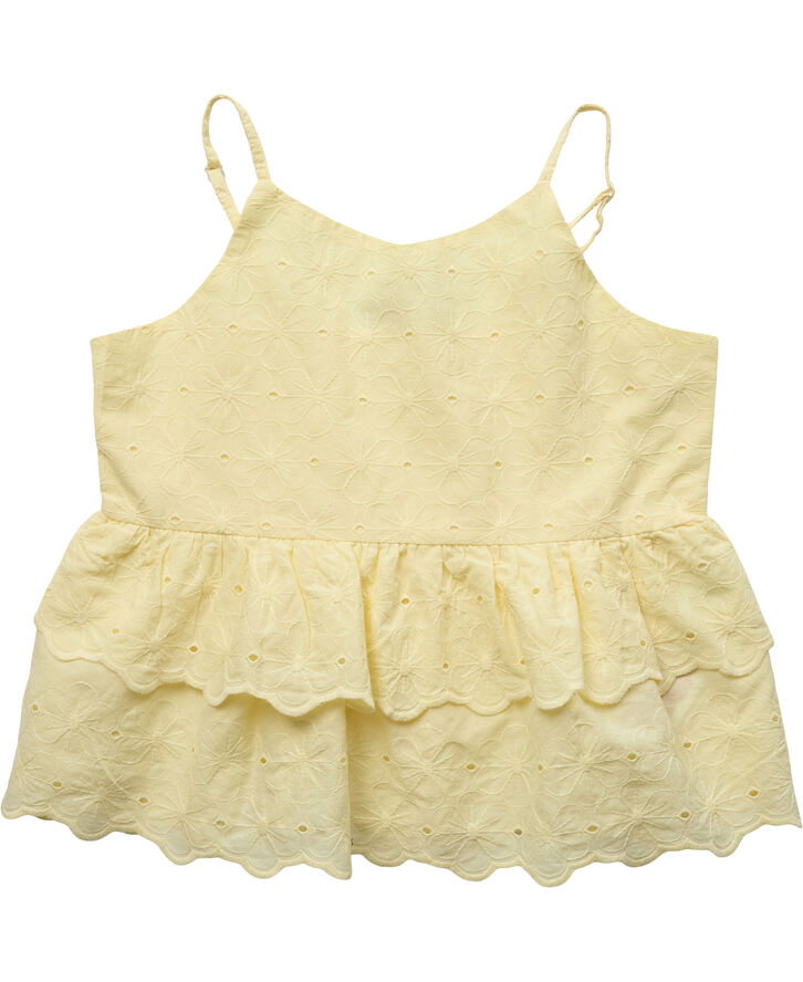 ONLY KOGSHERRY STRAP EMB TOP WVN French vanilla