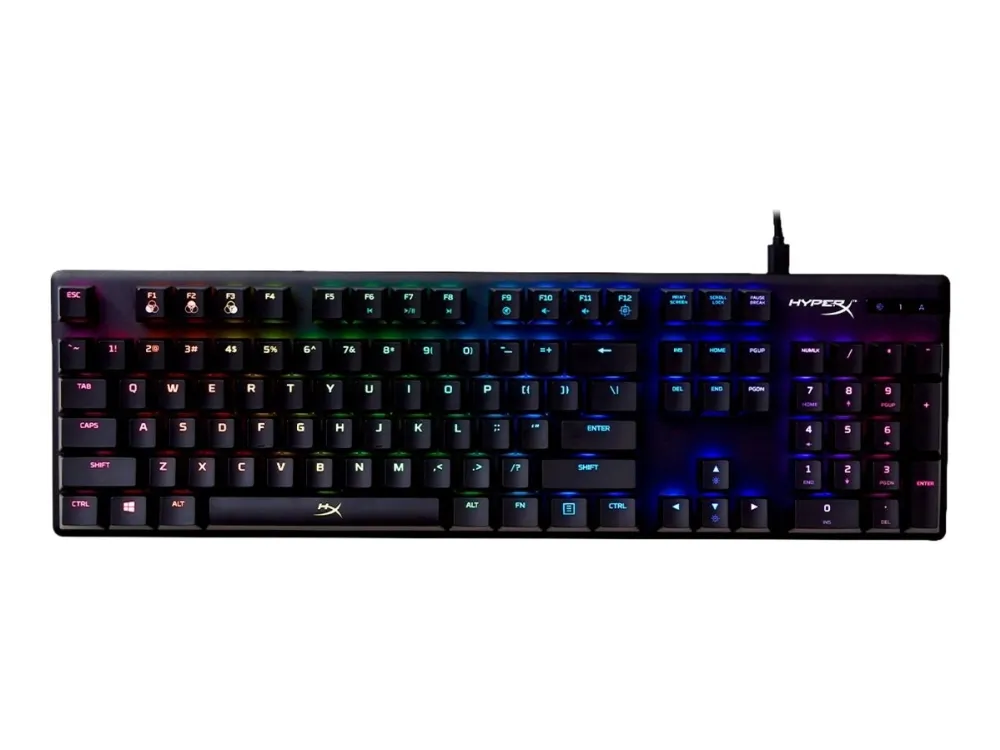 HyperX Alloy Origins - Tastatur - bagbelyst - USB-C - QWERTY - USA - tastkontakt: HyperX Red - sort