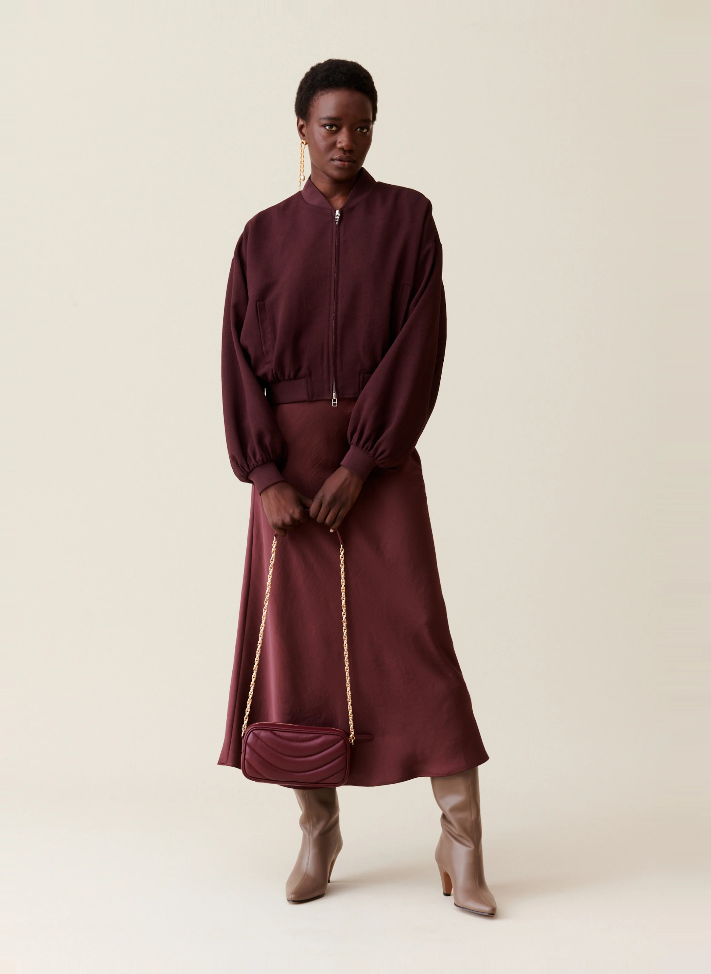 Veste col teddy ample | Marron