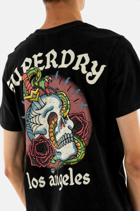 Tee shirt superdry tattoo graphic 02a black