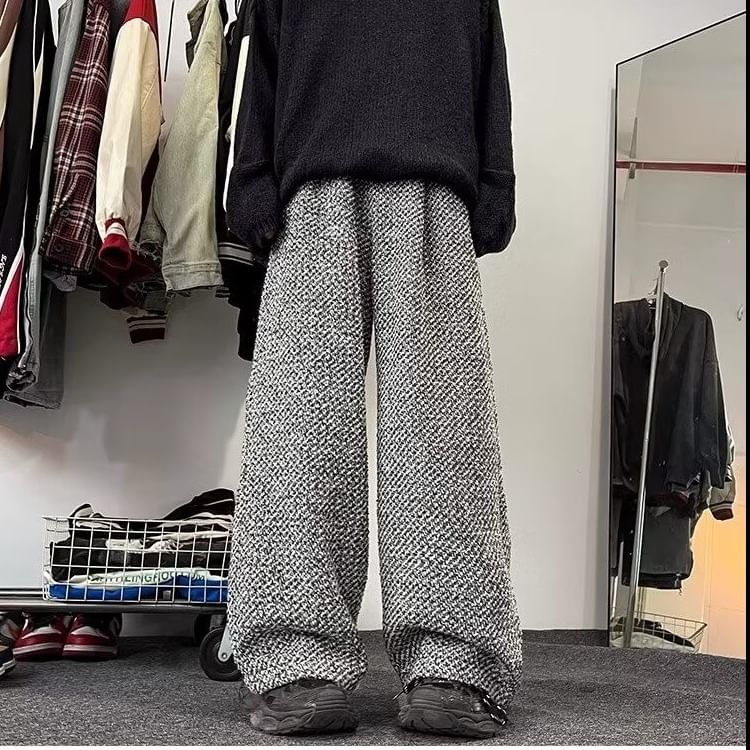 Blueforce - Mid Rise Tweed Wijde Broek
