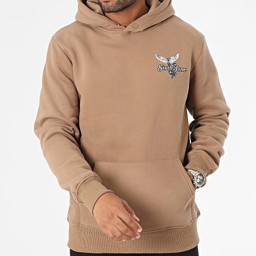 Sweat Capuche Marron Clair