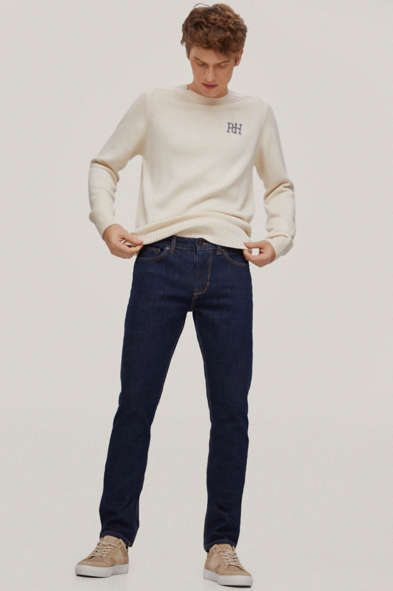 Calça jeans premium flexível e slim fit - Azul