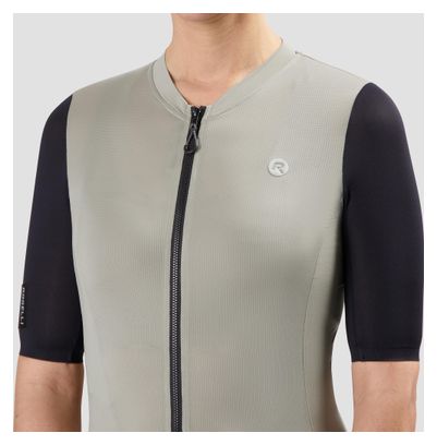 Maillot Manches Courtes Vélo Rogelli Distance II Taupe/Noir Femme