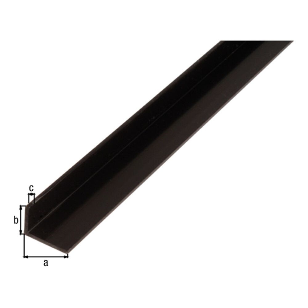 VINKELPROFIL GAH ALBERTS PVC 2000X25X20MM SVART