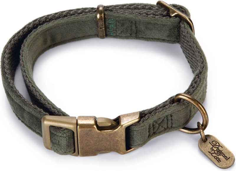 Designed by Lotte - Velura - Hondenhalsband - Groen - Fluweel