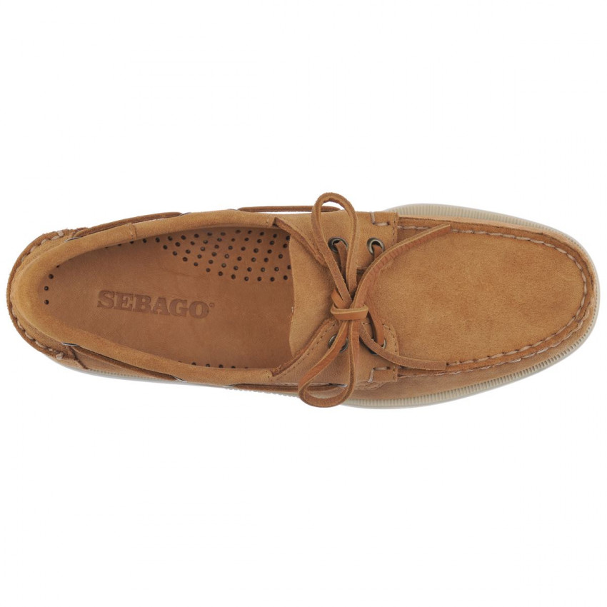 DOCKSIDES PORTLAND FLESH OUT Brown Cognac-Chaussures bateau pour Homme en suède Portland