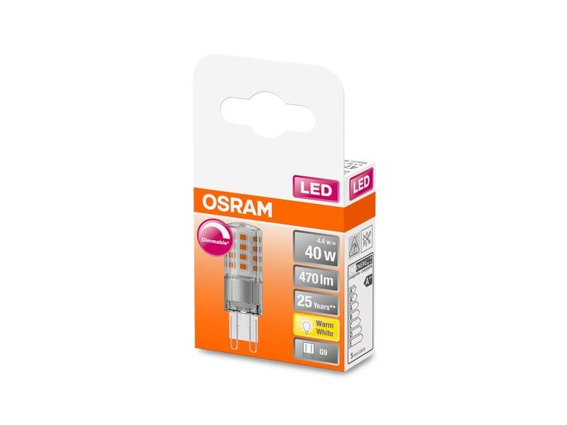 OSRAM Lampe Superstar Pin 40, 4.4W, G9 Warmweiss Dimmbare LED-Lampen mit Retrofit-Stecksockel G9
