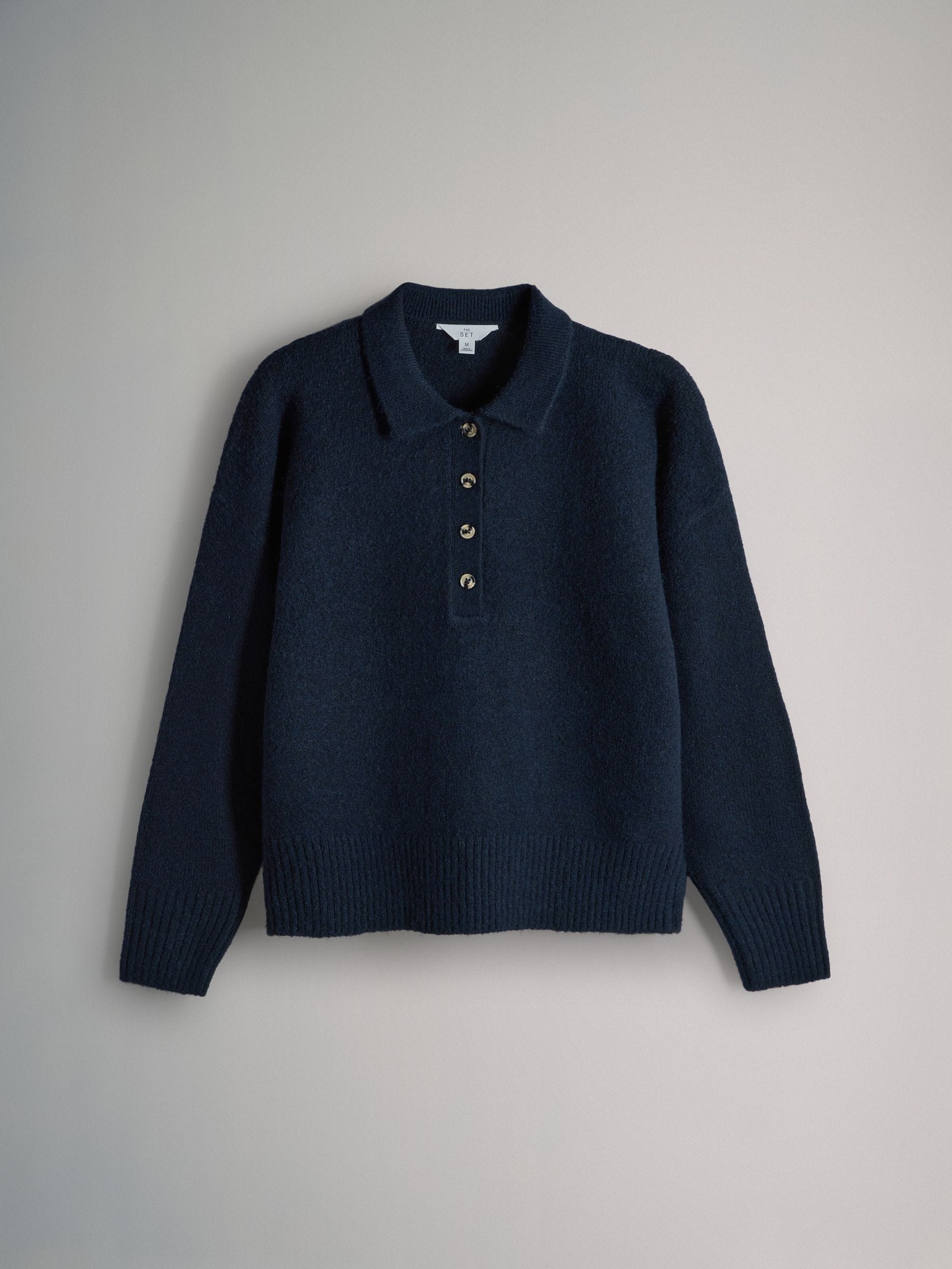 Marineblauw/gemêleerd grijs - The Set 2 Pack Knitted Collar Jumpers With Wool