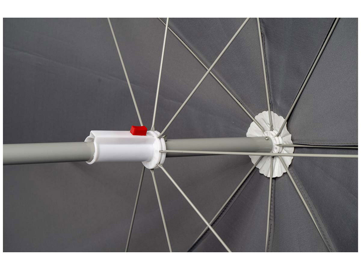 Bo-Camp Ø 165 cm parasol met knikarm - Grey