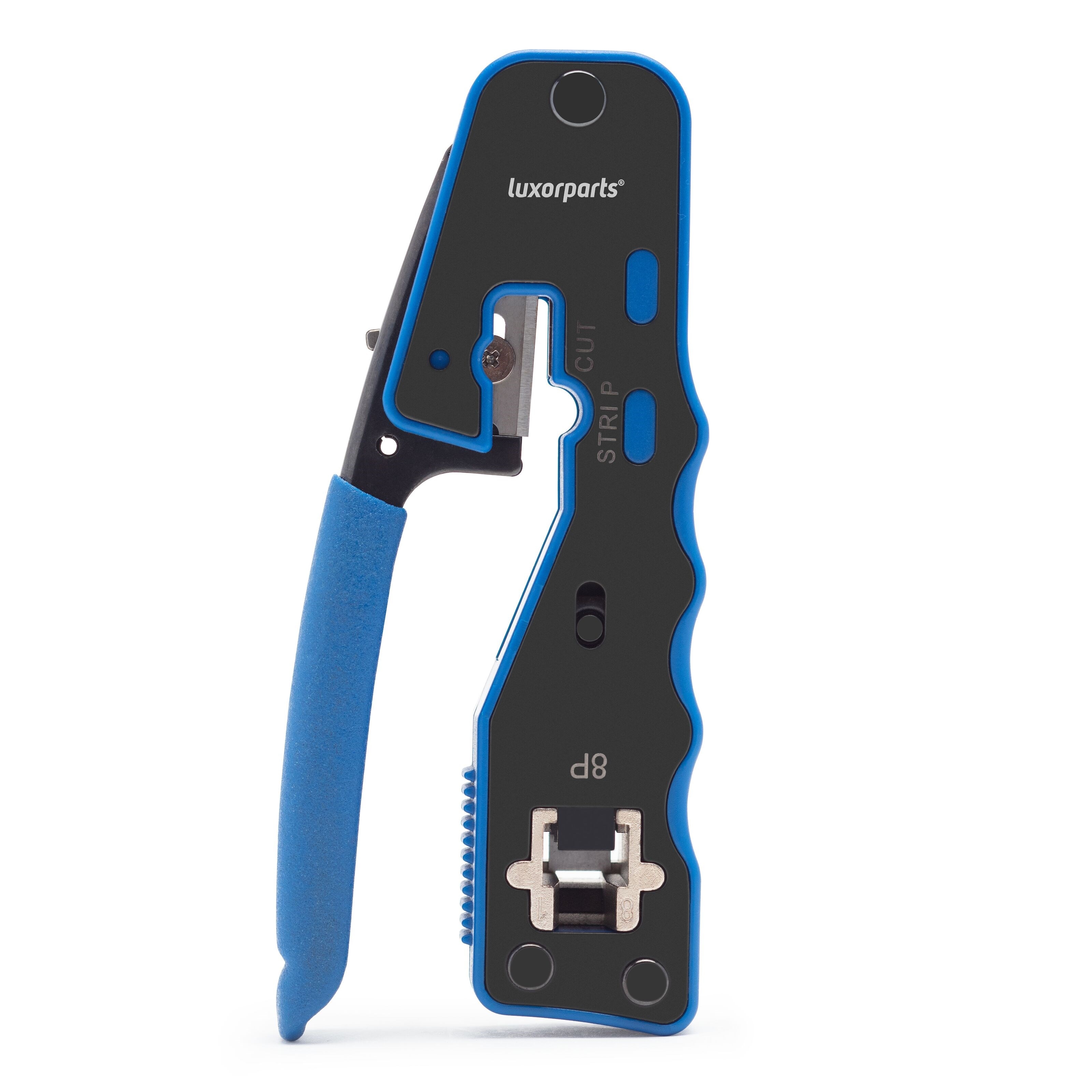 Luxorparts Krympetang med klippe- og dekselfunksjon for RJ45-kontakter